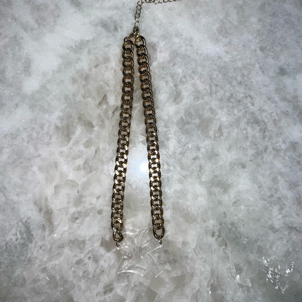Gothic Letter K Acrylic Gold Chain Necklace